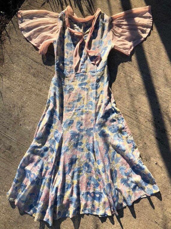 1930s pastel cotton day dress