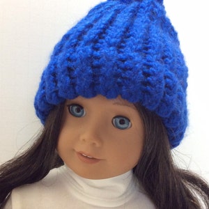 Knit/Crochet Stocking Hat, AG Doll Accessories, 18 Doll Accessories Royal Blue