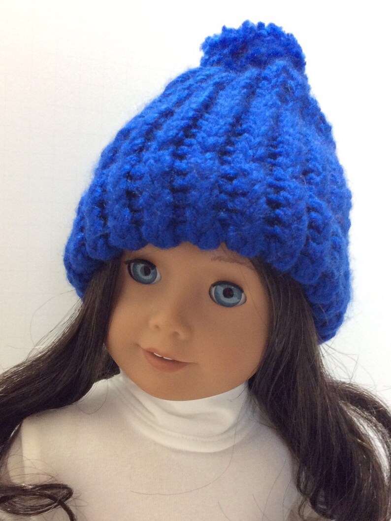 Knit/Crochet Stocking Hat, AG Doll Accessories, 18 Doll Accessories Royal Blue