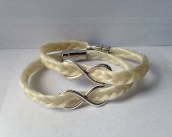 Horsehair bracelet with infinity sign and magnetic clasp