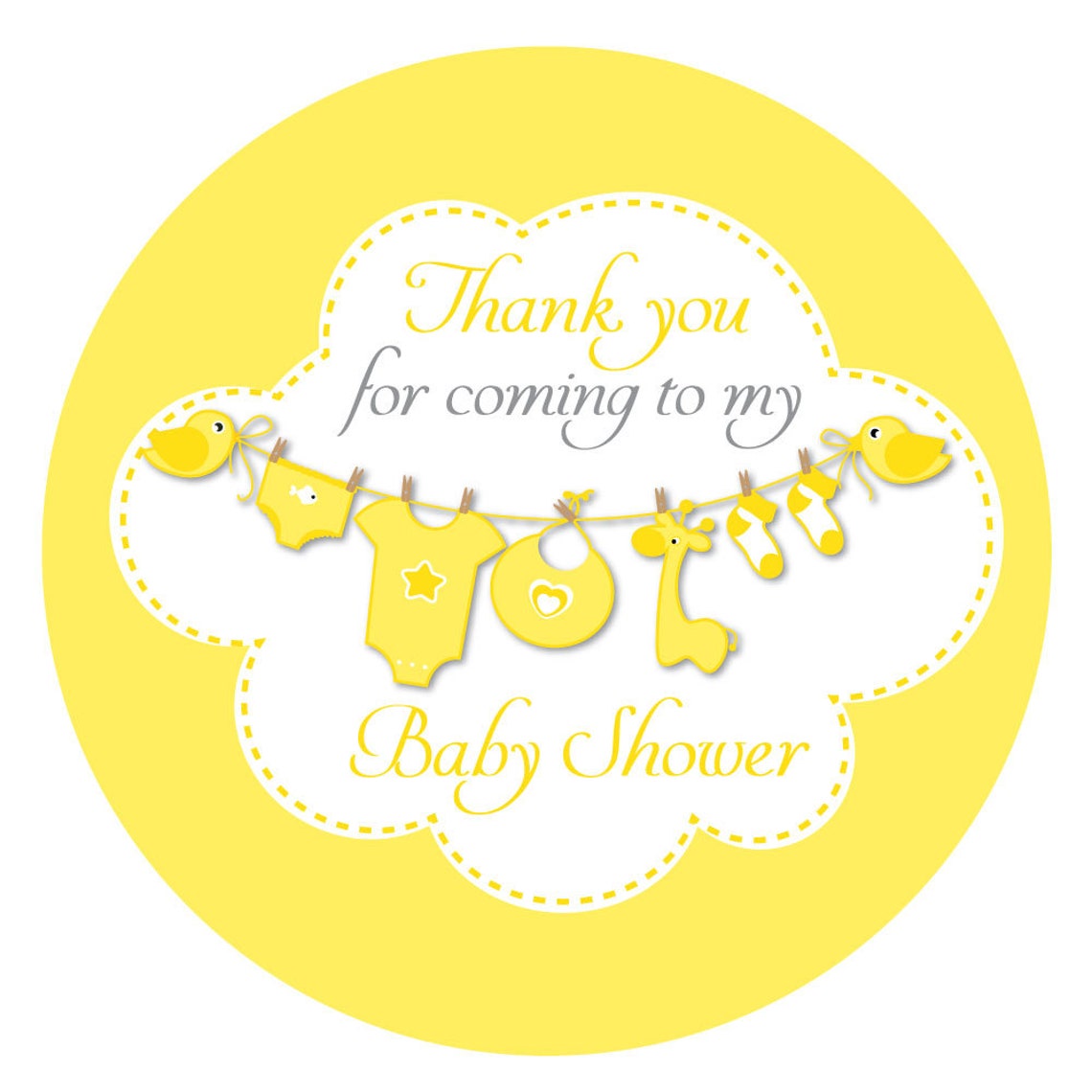 Thank You for Coming to My Baby Shower' 60mm Stickers Etsy
