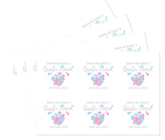 48x READY TO POP Baby Shower Personalised Stickers Gender Party pink or blue 515 