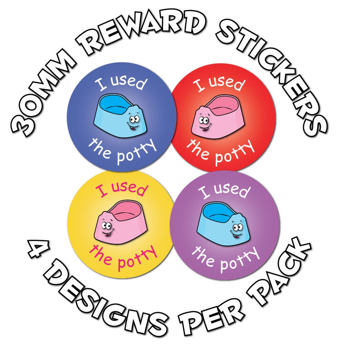 Potty Training 60mm Reward Stickers School Nursery Etsy UK