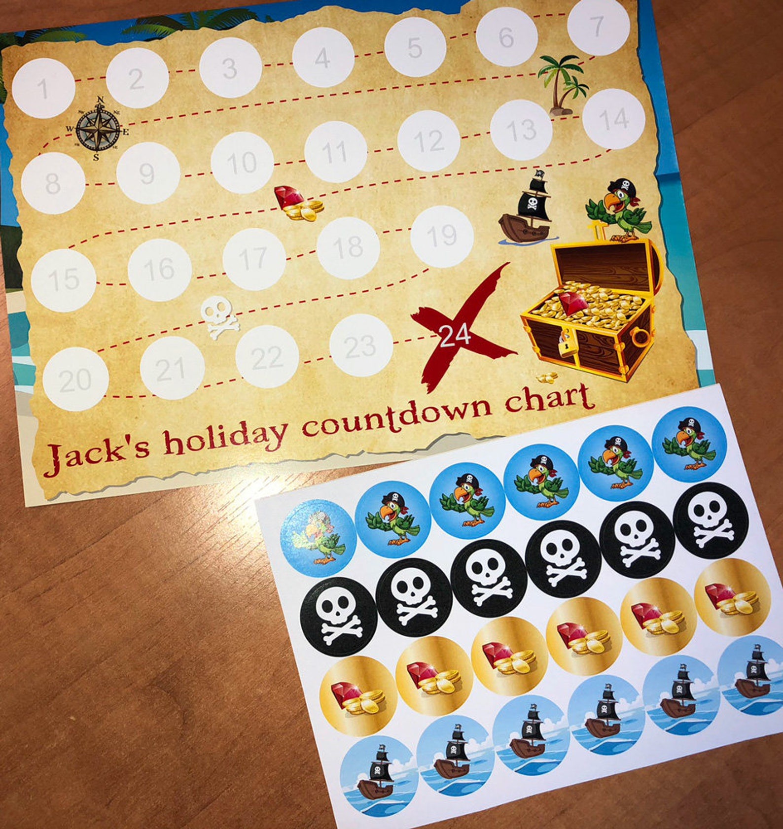 Compte à rebours personnalisé / graphique avec 24 Etsy France