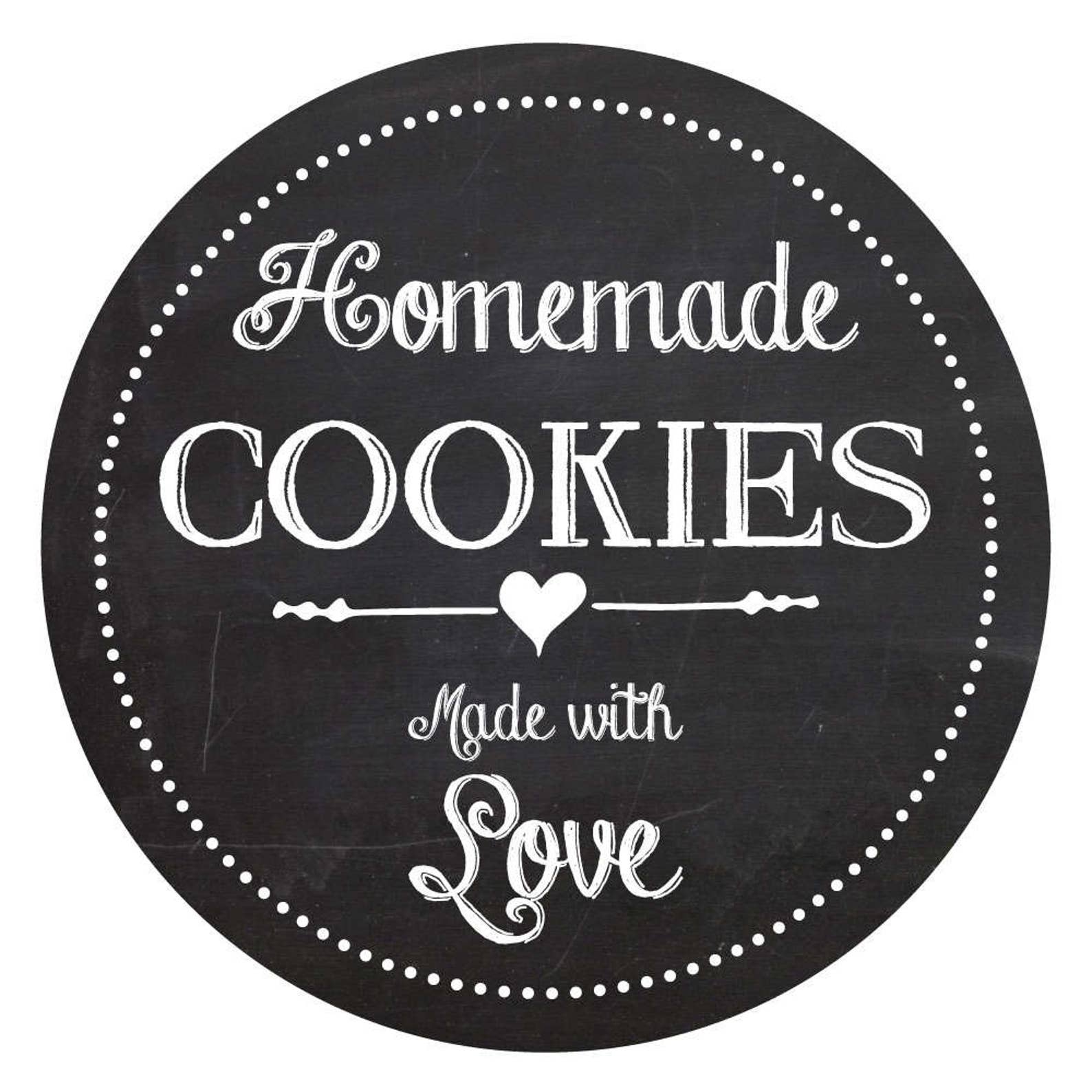Homemade With Love Cookie Labels 60mm Gift Idea Brilliant Etsy