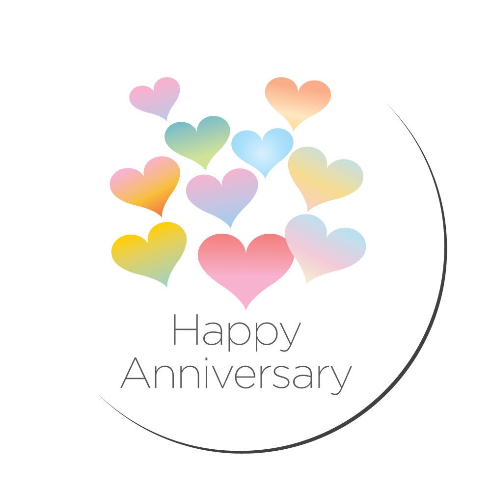 Happy Anniversary Paper Stickers 30mm Diameter Packs of - Etsy Hong Kong