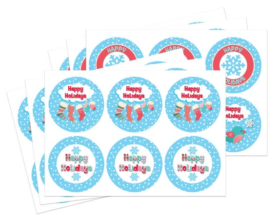 Christmas stickers 60mm crafts Gifts 3 designs per pack envelopes cards 