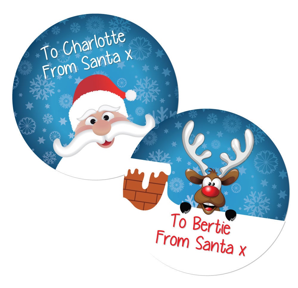 Personalised Christmas stickers pack of 24 60 mm in diameter Etsy