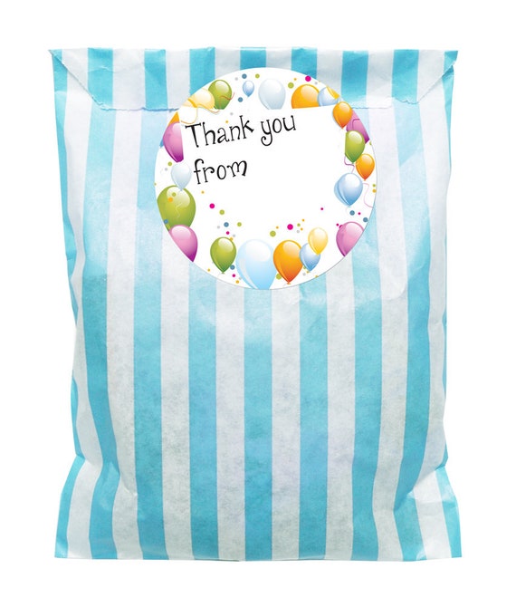 balloons 30mm white space to write name /'Happy Birthday/' stickers