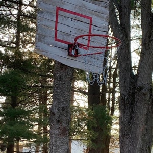 Rustic Decorative Vintage Style Basketball Hoop, basketball goal, personalized basketball goal, basketball hoop, wood image 5