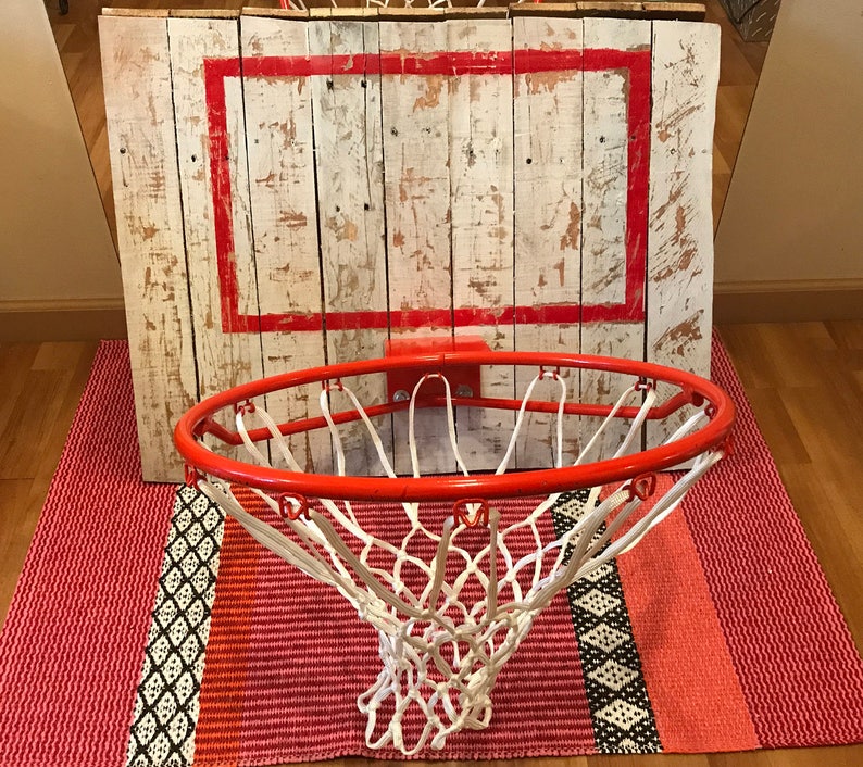 Rustic Decorative Vintage Style Basketball Hoop, basketball goal, personalized basketball goal, basketball hoop, wood image 1