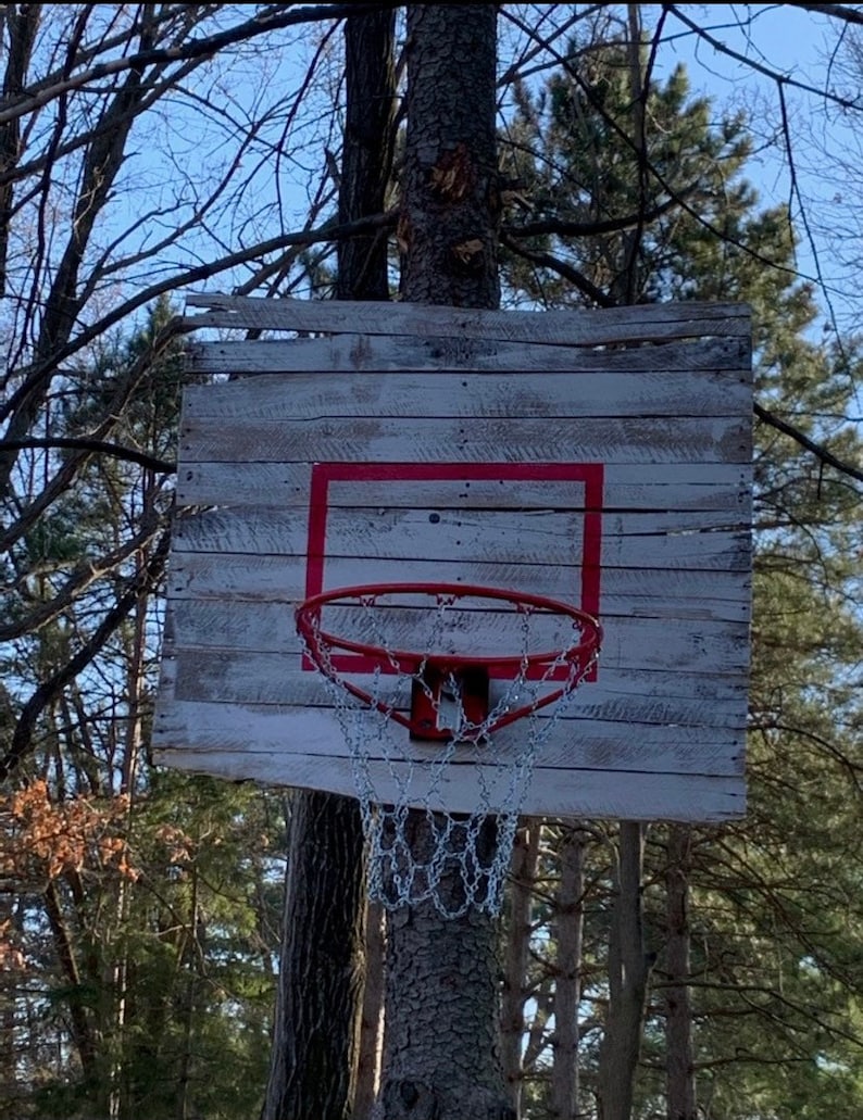 Rustic Decorative Vintage Style Basketball Hoop, basketball goal, personalized basketball goal, basketball hoop, wood image 7