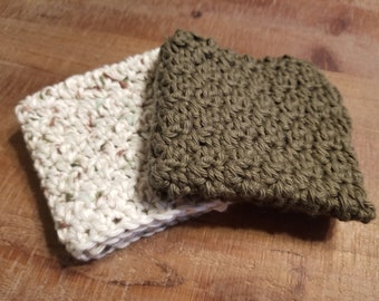 Crochet Washcloth for Kitchen or Bath Set of 2
