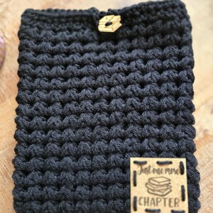 Crochet Book Sleeve with Botton Closure/ Handmade Book Sleeve / Crochet Book Cover