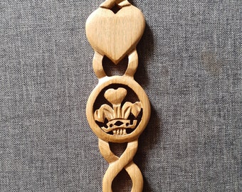 Hand Crafted Welsh Love Spoon 10B Light