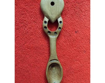 Hand Crafted Welsh Love Spoon 6B Light