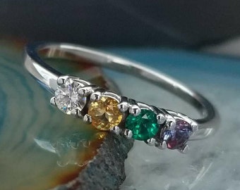 Mothers ring. Birthstone ring. Family jewelry. Personalized mothers ring. Mothers day gift. Round Stones.