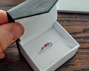 Mother Daughter Ring Shysnow January Garnet Birthstone 925