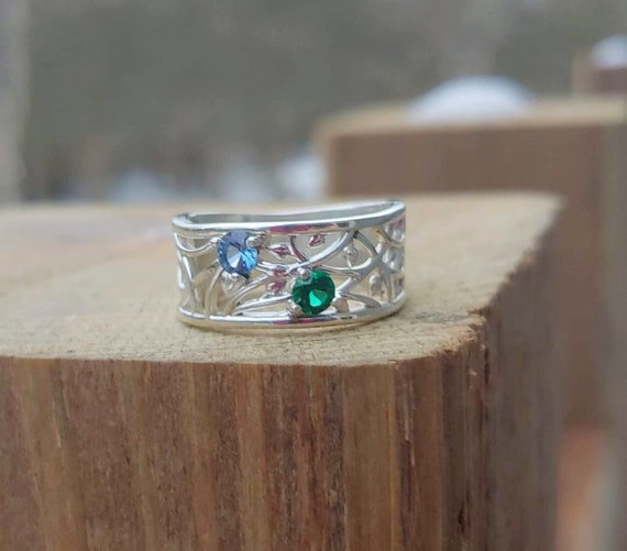 Mothers ring. Birthstone ring. Family jewelry. Personalized | Etsy