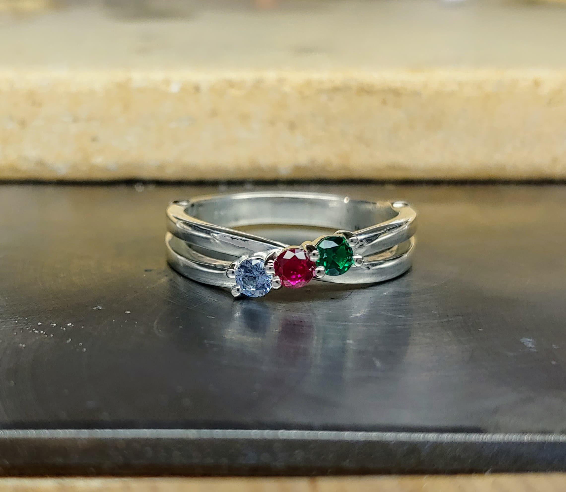 Mothers Ring. Birthstone Ring. Family 