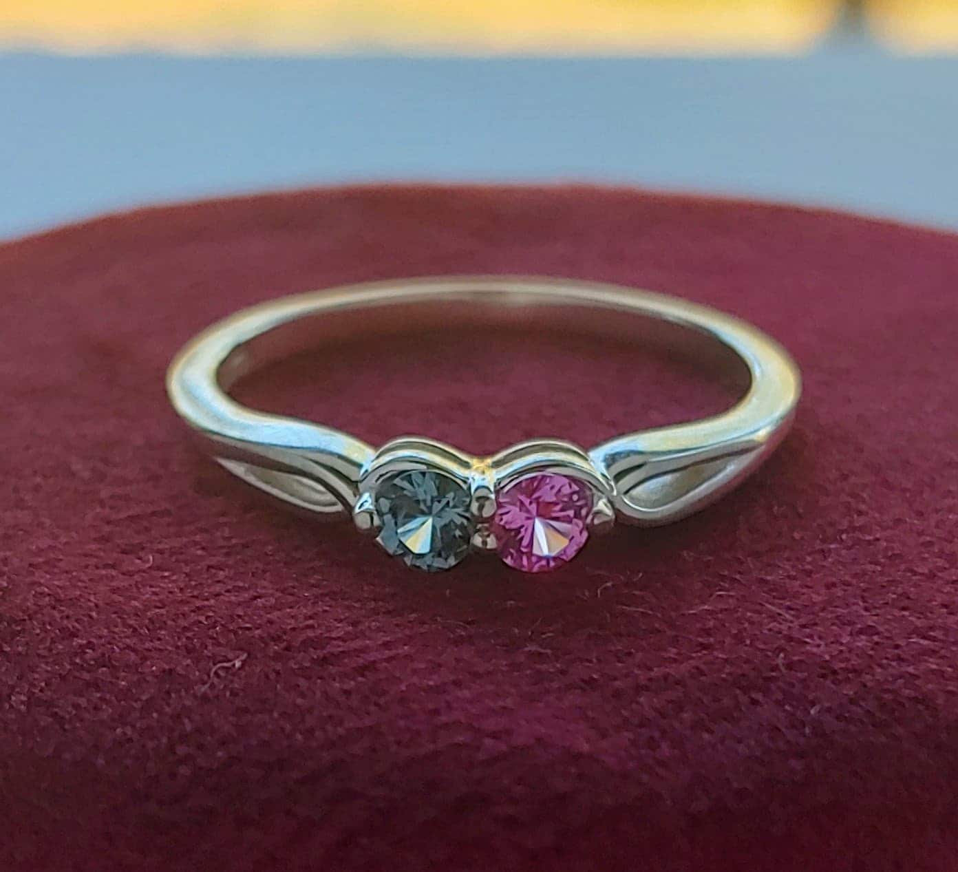 3 Stone Mothers Ring. Mothers Ring. Birthstone Ring. Etsy