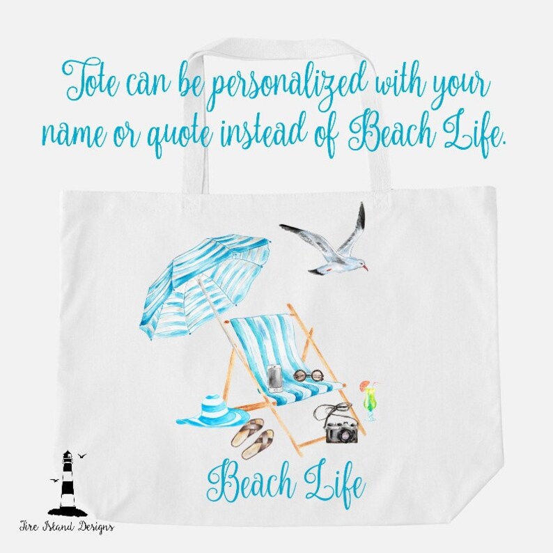 Personalized Beach Bag White Beach Tote Bag Personalized Tote Bag Oversized Heavy Duty Beach Tote Heavy Duty Tote Bag Custom Tote Bag