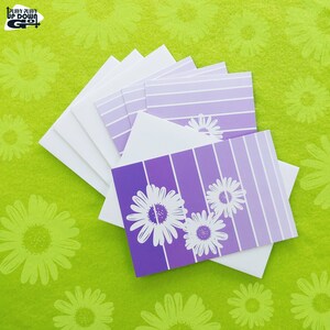 Purple Gerbera Daisy Easter & Spring Flowers Postcards (set of 4 cards + envelopes)