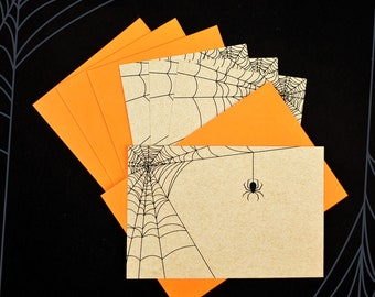 Halloween Spiderweb Postcards (set of 4 cards + envelopes)