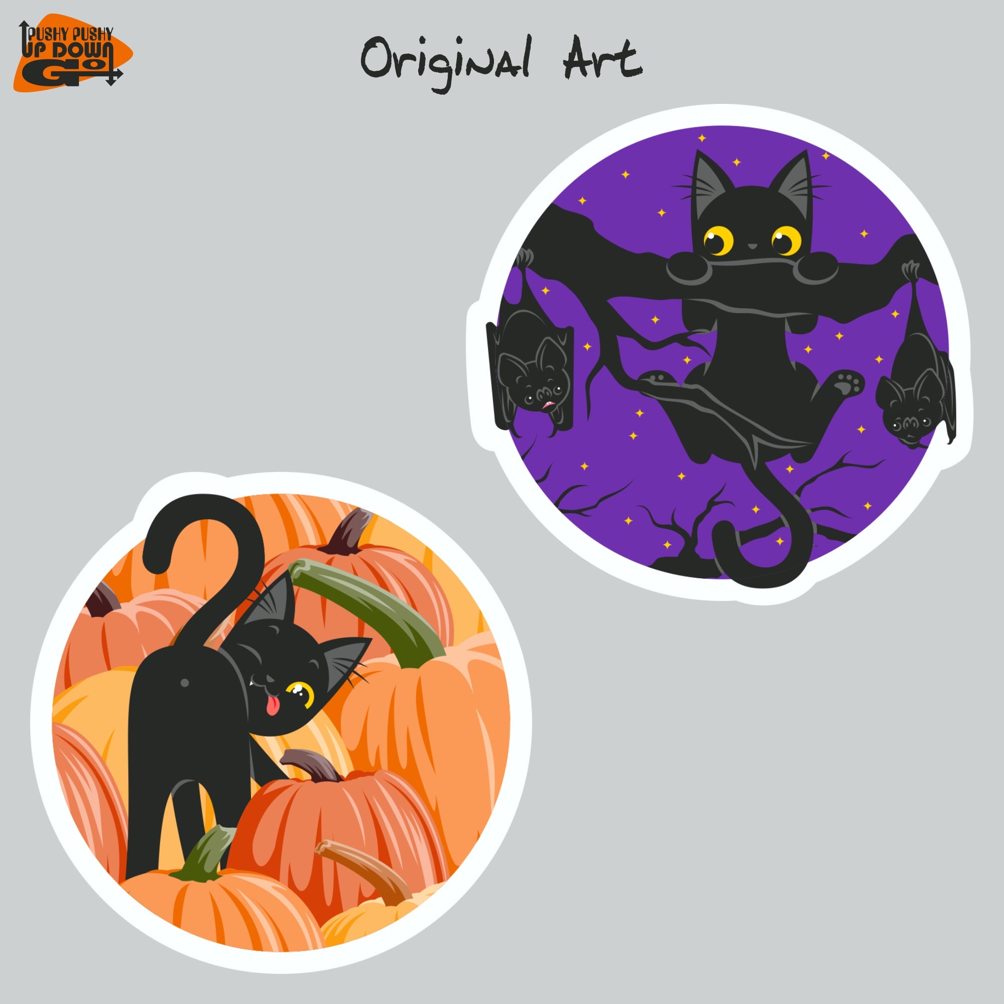 Halloween Black Cat Vinyl Stickers (set of 4) - Approx. 3" X 3" Each - Etsy