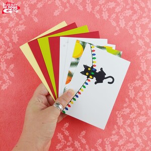 Classic Funny Black Cat Christmas Holiday Postcards (set of 4 Cards ...