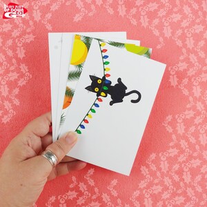 Classic Funny Black Cat Christmas Holiday Postcards (set of 4 Cards ...