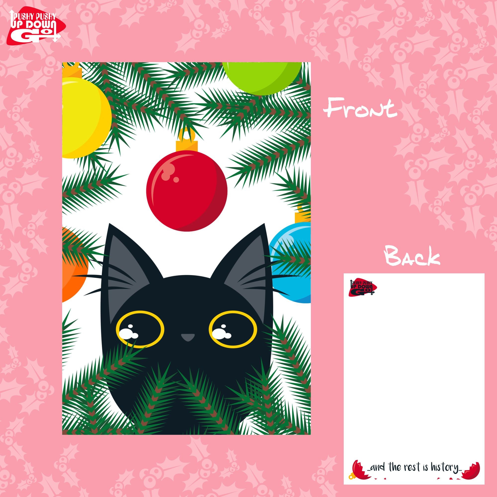 Classic Funny Black Cat Christmas Holiday Postcards (set of 4 Cards ...