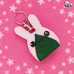 Kawaii Sakura Mochi Bunny Plush Keychain & Bag Charm - 3.75&quot; tall x 3&quot; wide