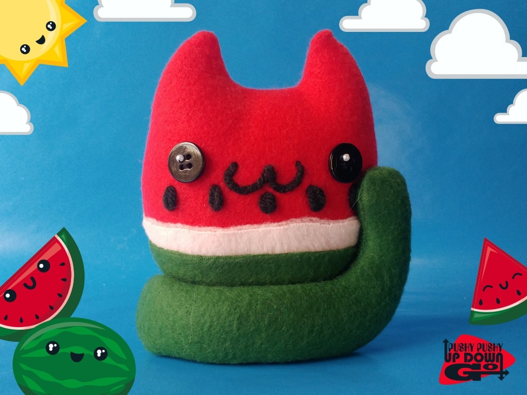 watermelon cat plush