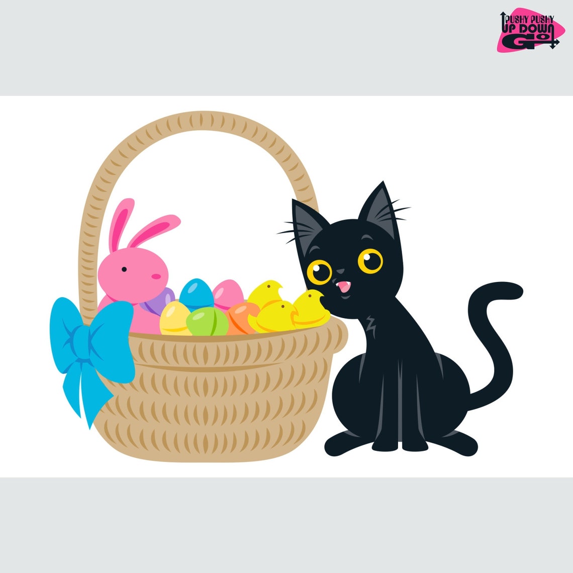 Funny Black Cat Easter Cards set of 4 Funny Black Cat Etsy