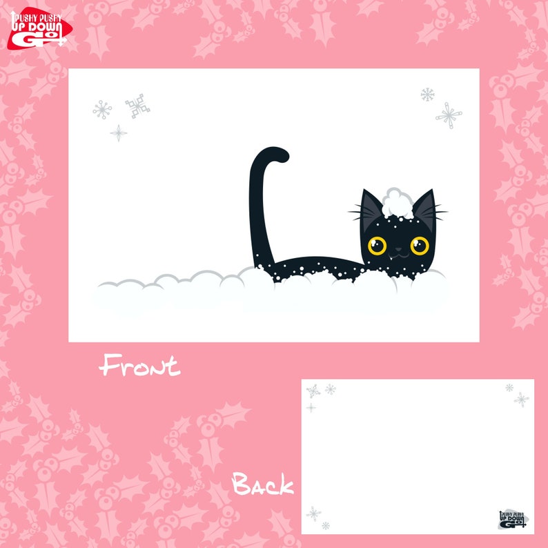 Classic Funny Black Cat Christmas Holiday Postcards (set of 4 Cards ...
