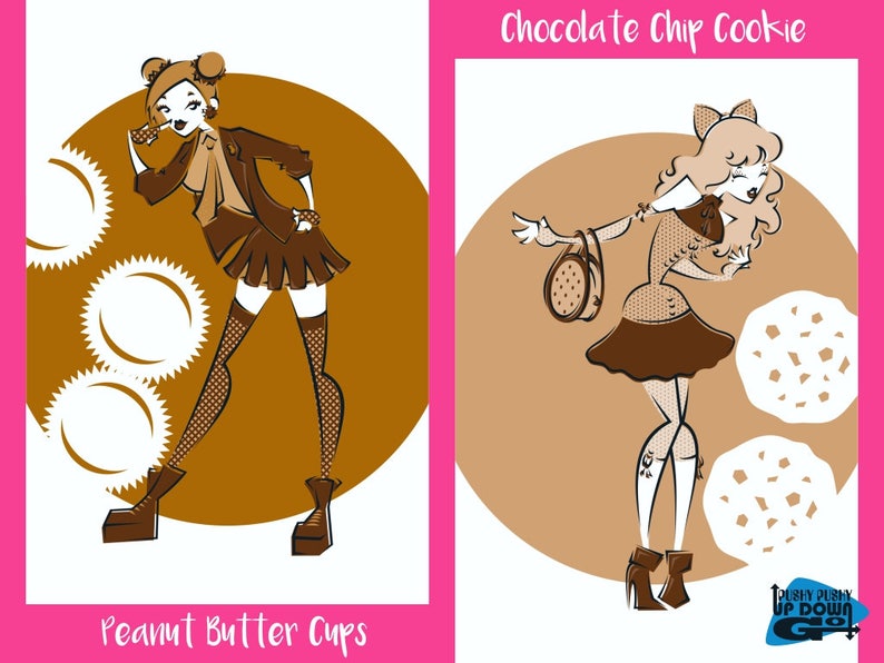 Fashion Illustration Art Prints and Postcards Harajuku Desserts Kawaii Fashion Postcard Art Print Set Dessert Illustration Wall Art