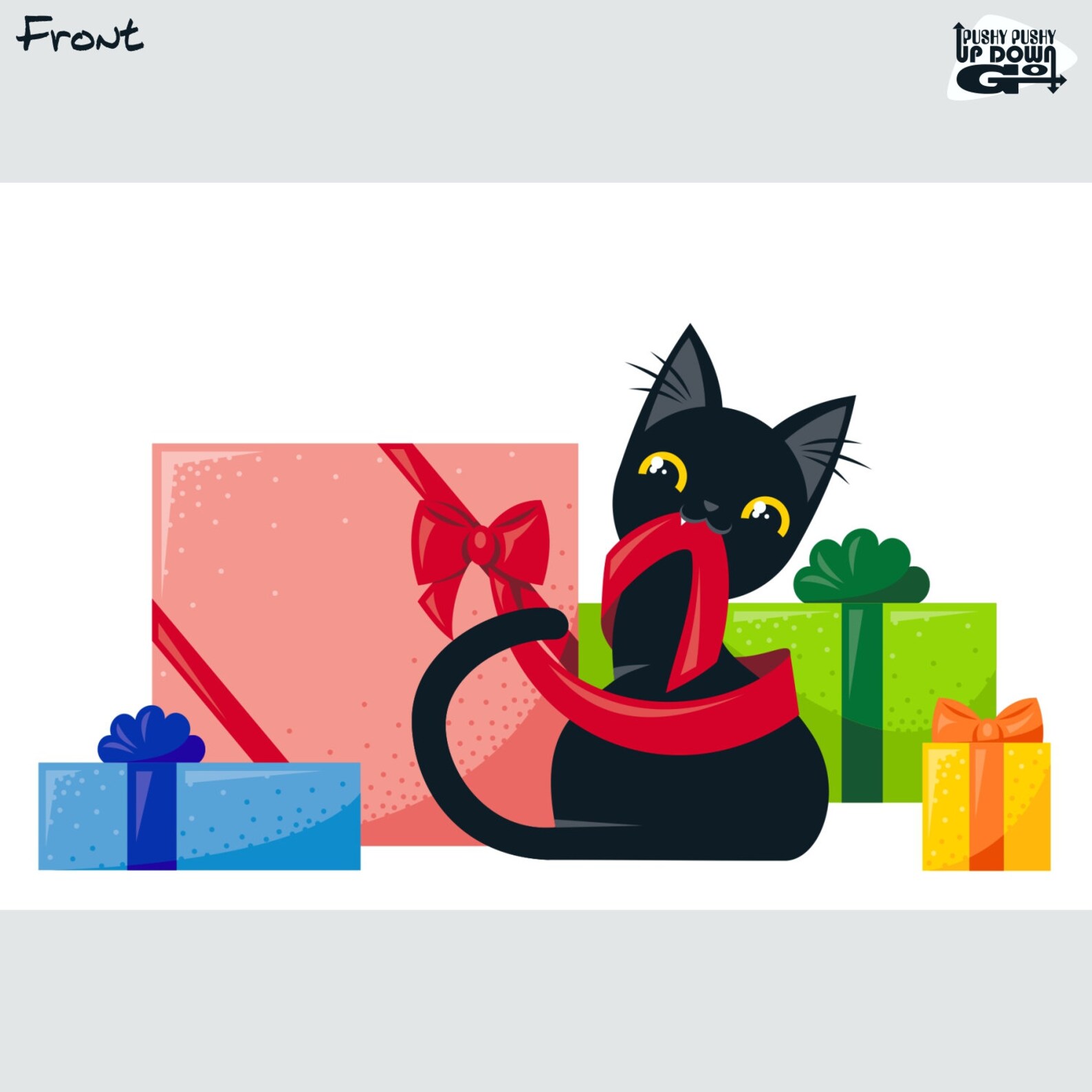 Funny Cat with Christmas Gifts Cards set of 4 Funny Cat | Etsy