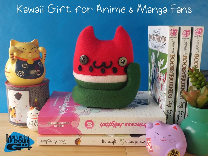 Kawaii Watermelon Cat Food Plushie Cute Stuffed Fruit Cat | Etsy