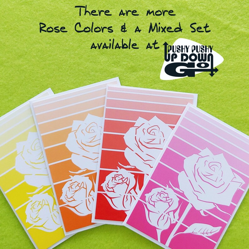Valentines Day Yellow Rose Cards set of 4 Yellow Rose Etsy
