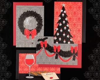 Goth Christmas Postcards (set of 4 cards), style A