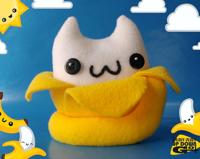 Kawaii Banana Cat Food Plushie Cute Stuffed Banana Cat Etsy