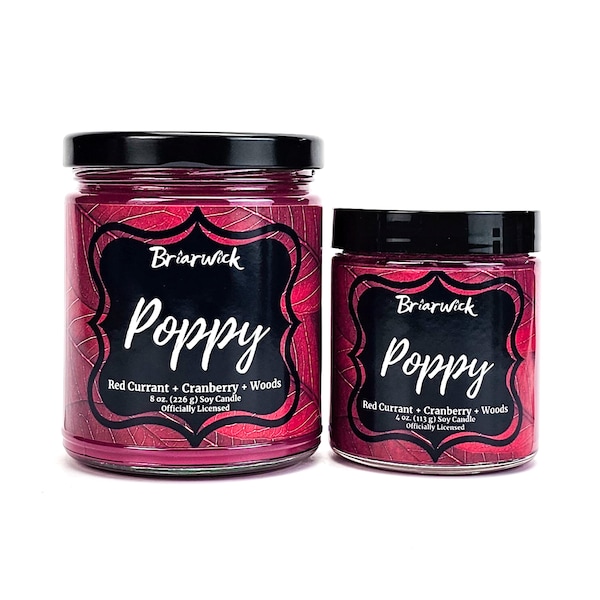 Poppy Candle- Officially Licensed From Blood and Ash- Soy Vegan Candle