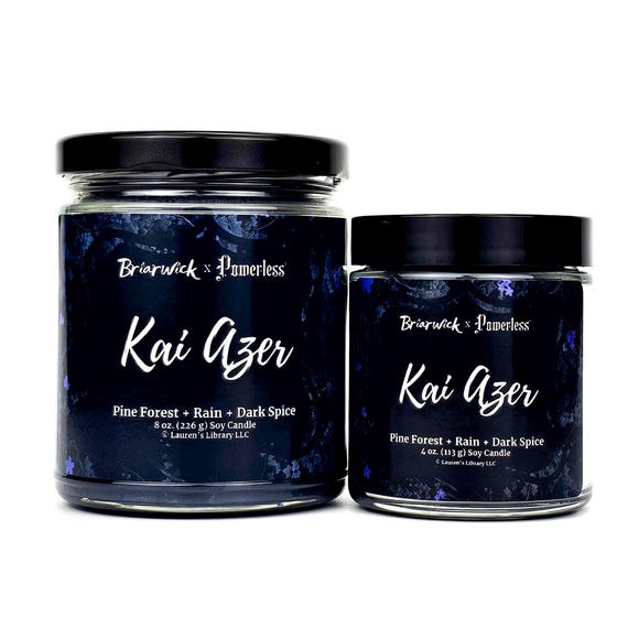 Kai Azer Candle- Officially Licensed Powerless- Soy Vegan Candle