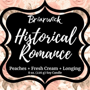 a black and white sign that says brunch historical romance peaches and fresh