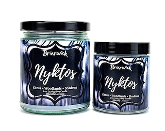 Nyktos Candle-officieel gelicentieerd van Blood and Ash & Shadow in the Ember - Soy Vegan Candle
