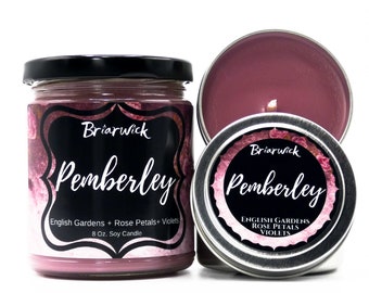 Pemberley- Pride and Prejudice Inspired- Soy Vegan Candle