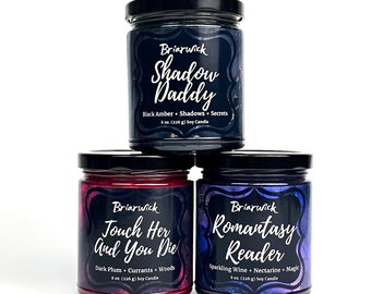 Romantasy Candle Bundle- 3 8 oz Jar Sized Soy Vegan Candles