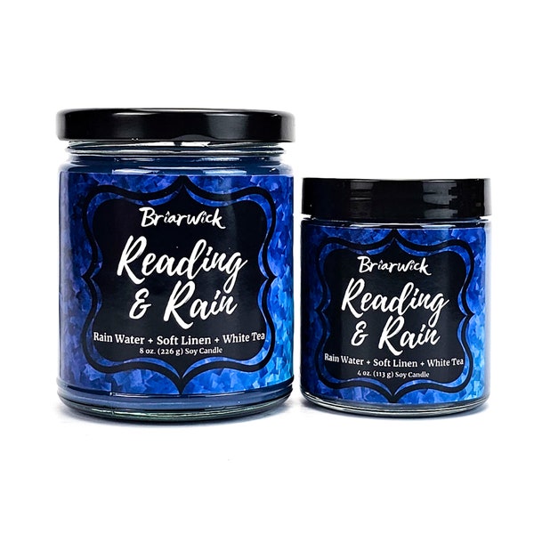 Reading and Rain- Bookish & Literary Inspired- Soy Vegan Candle