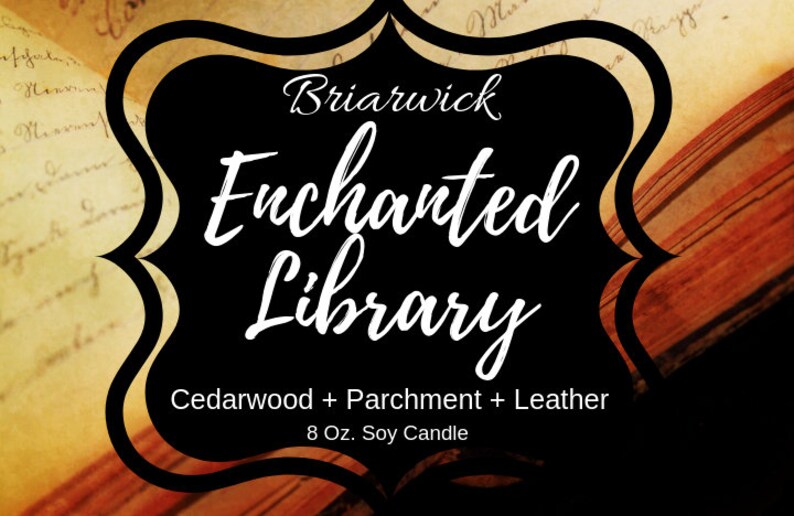 Enchanted Library Candle Fantasy Inspired Soy Vegan Candle image 1